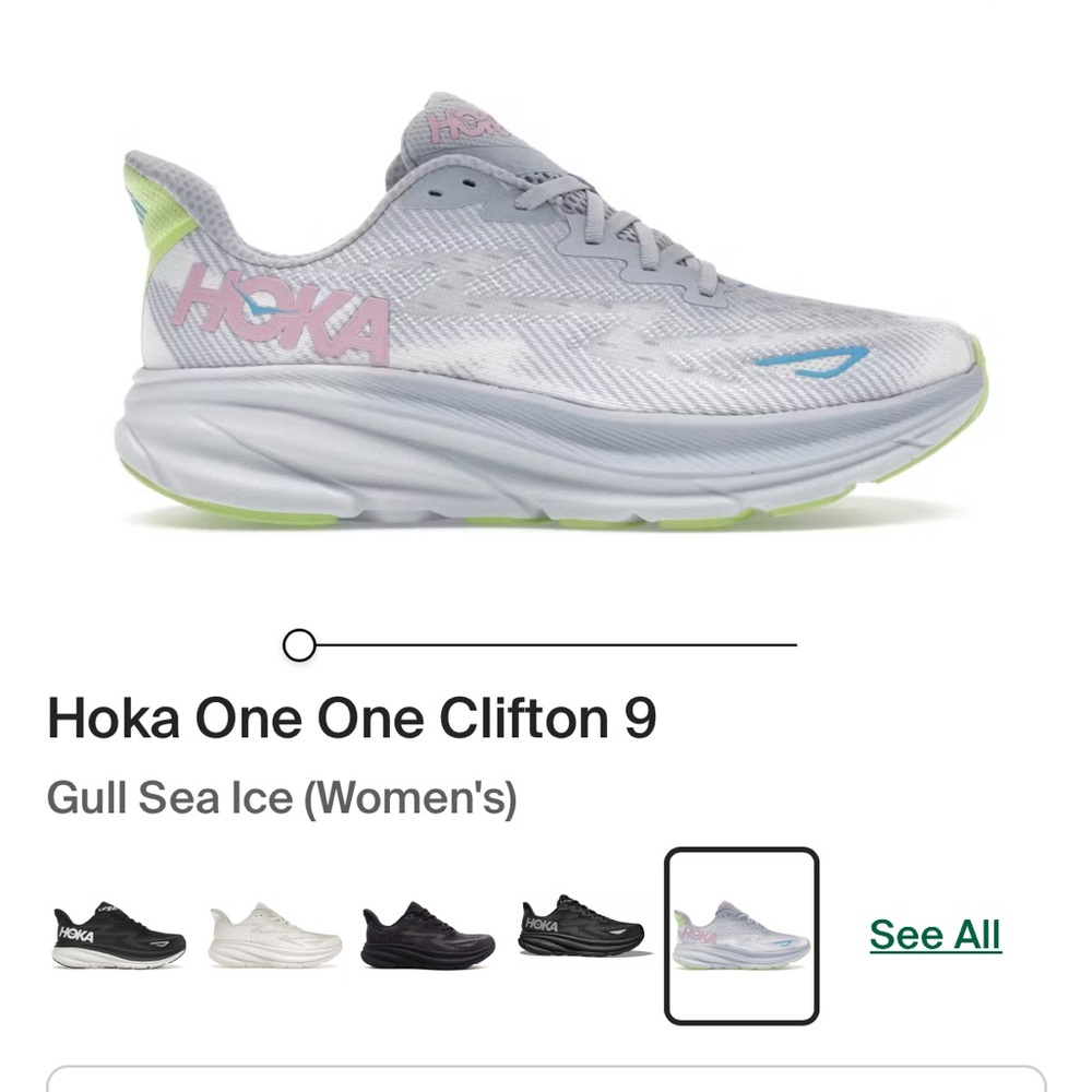 Hoka One Clifton 9 Women's Shoes - Gray and White